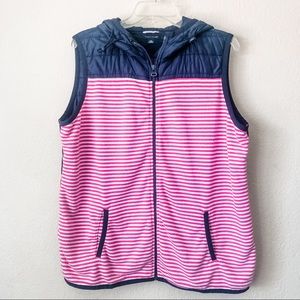 TOMMY HILFIGER Athluxe Hooded Vest Navy Pink